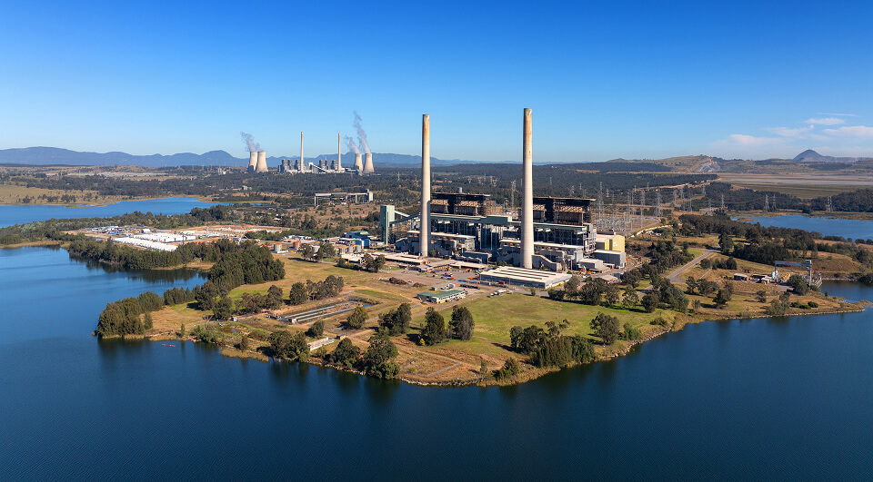 Aerial photo of a power plant