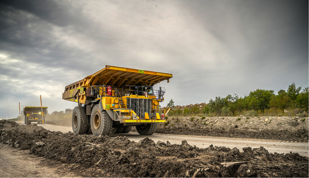 A mining vehicle