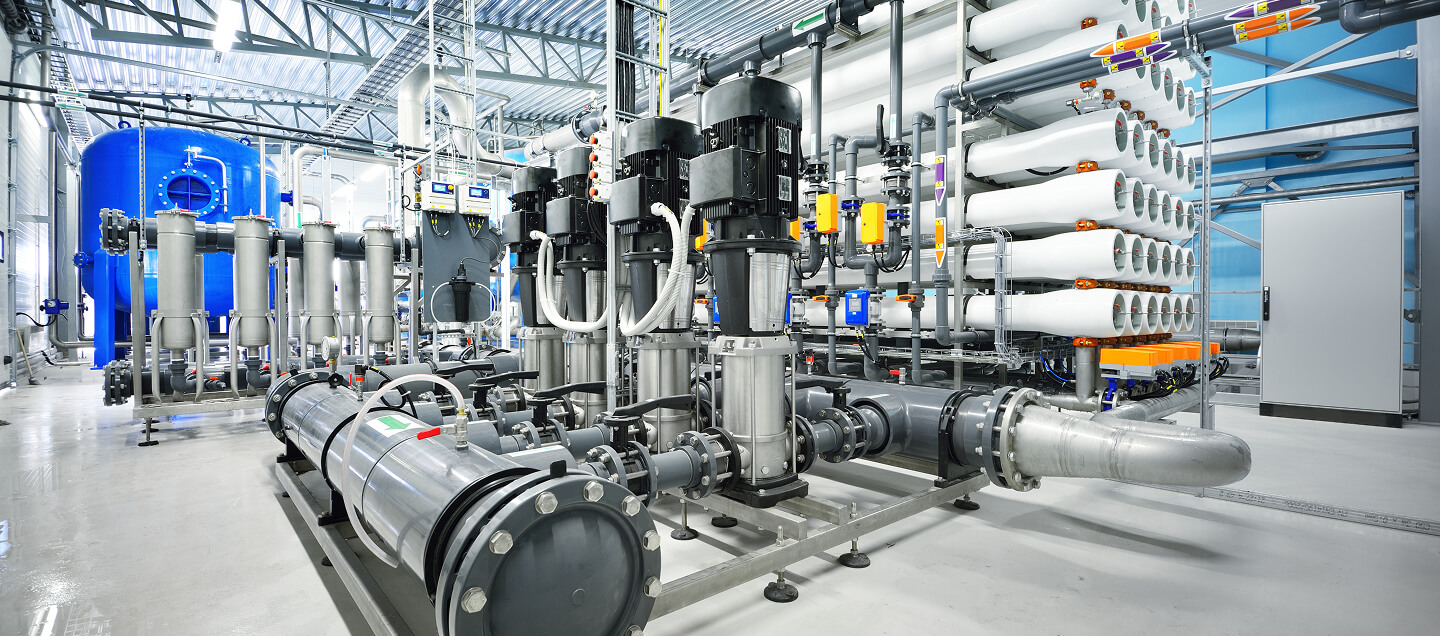 Photo inside a water treatment plant