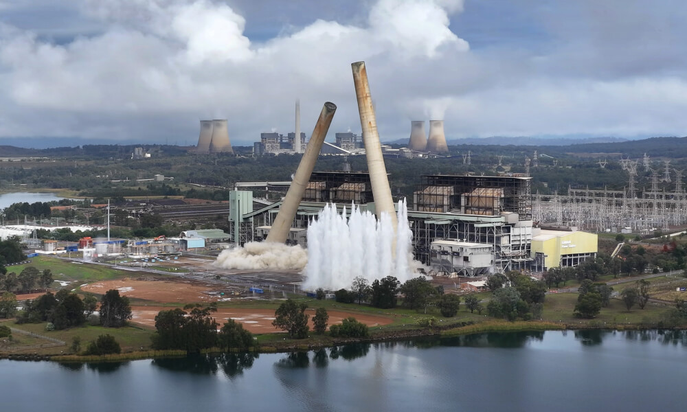 Liddell Power Station Stack Fells (Blast Event)